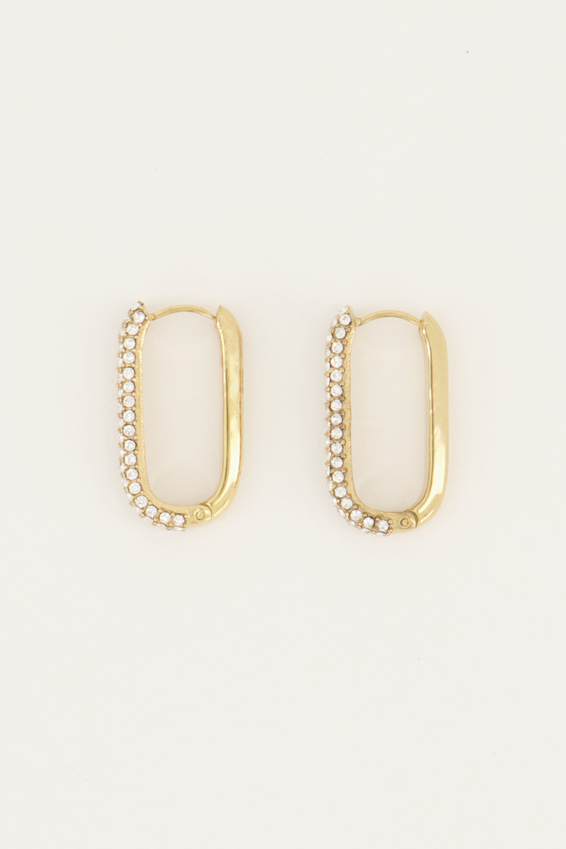 Rechthoekige oorhangers met steentjes