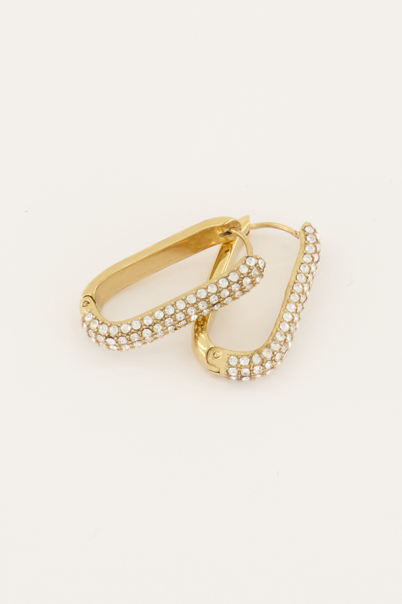 Rechthoekige oorhangers met steentjes