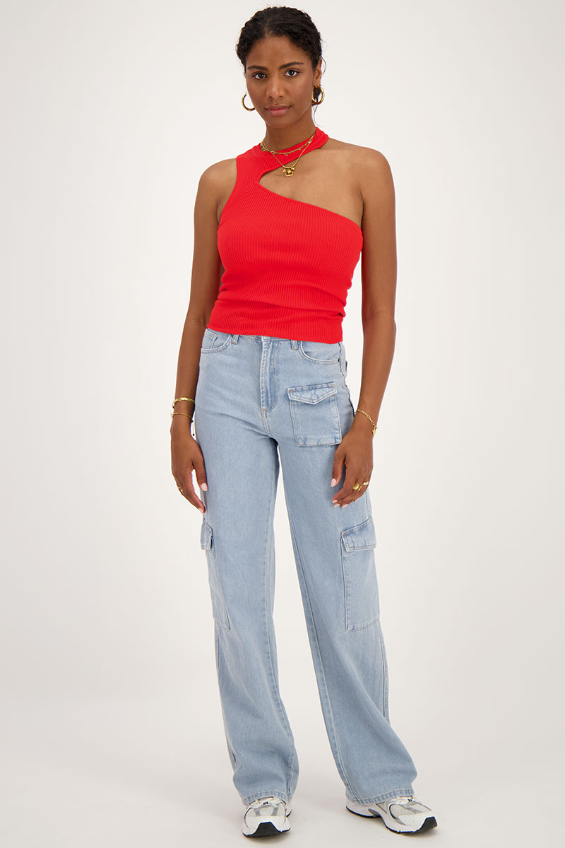 Red cut-out top | My Jewellery