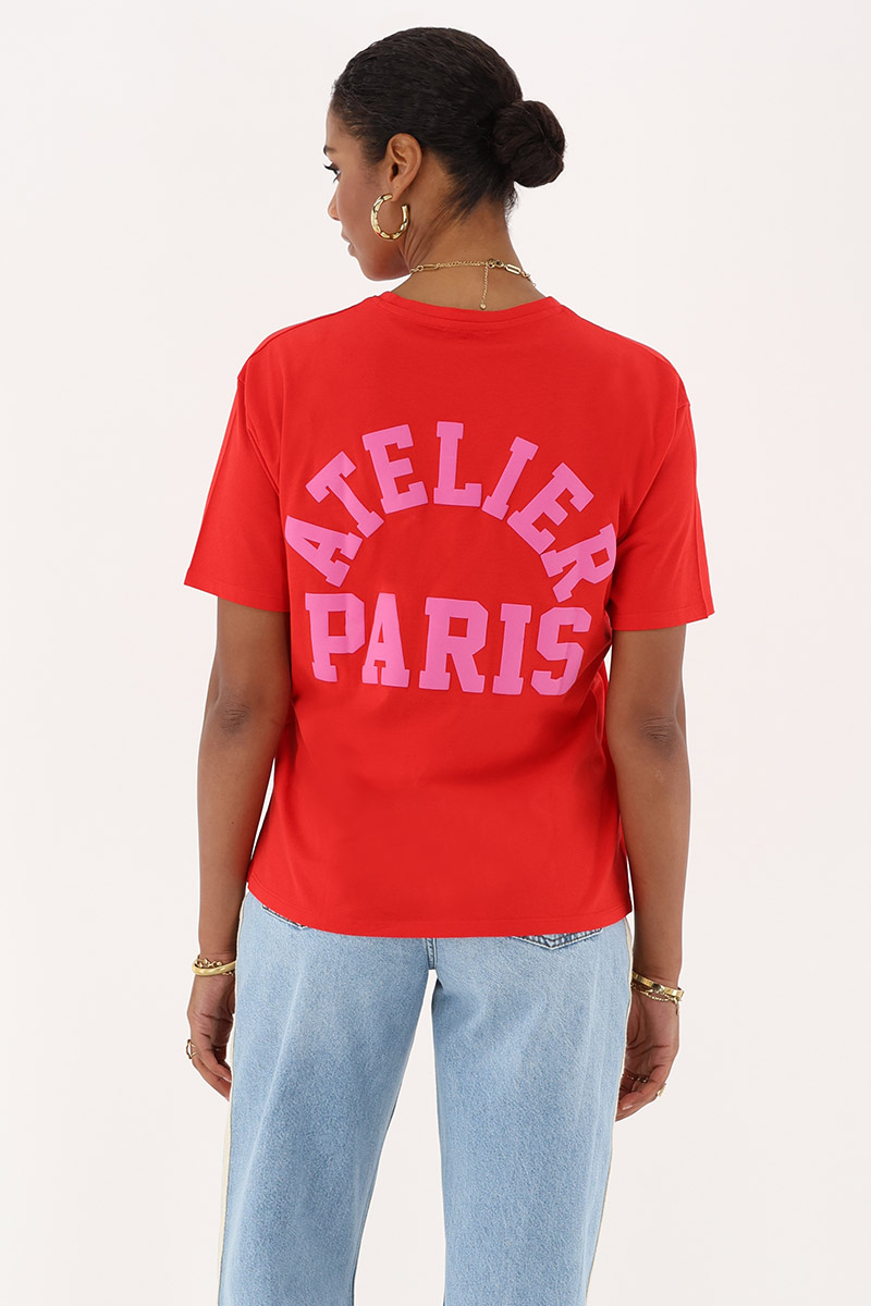 Red T-shirt pink "Atelier paris" | My Jewellery