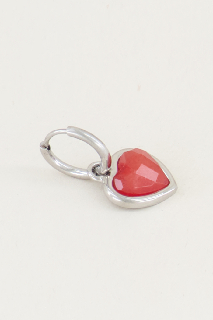 My Jewellery One piece oorring Red Jade female Goud/Rood/Zilver one size