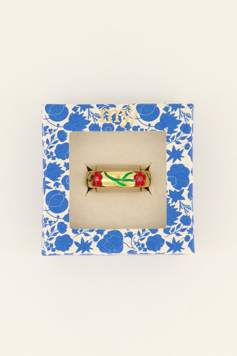 Casa fiore ring met rode bloemen | My Jewellery