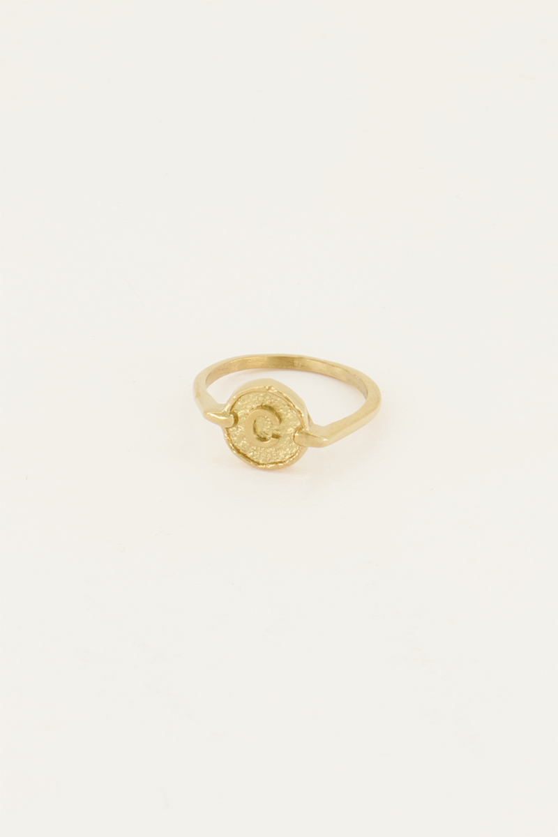 Bague avec initiale encerclée My Jewellery Argenté/Doré 16 femme