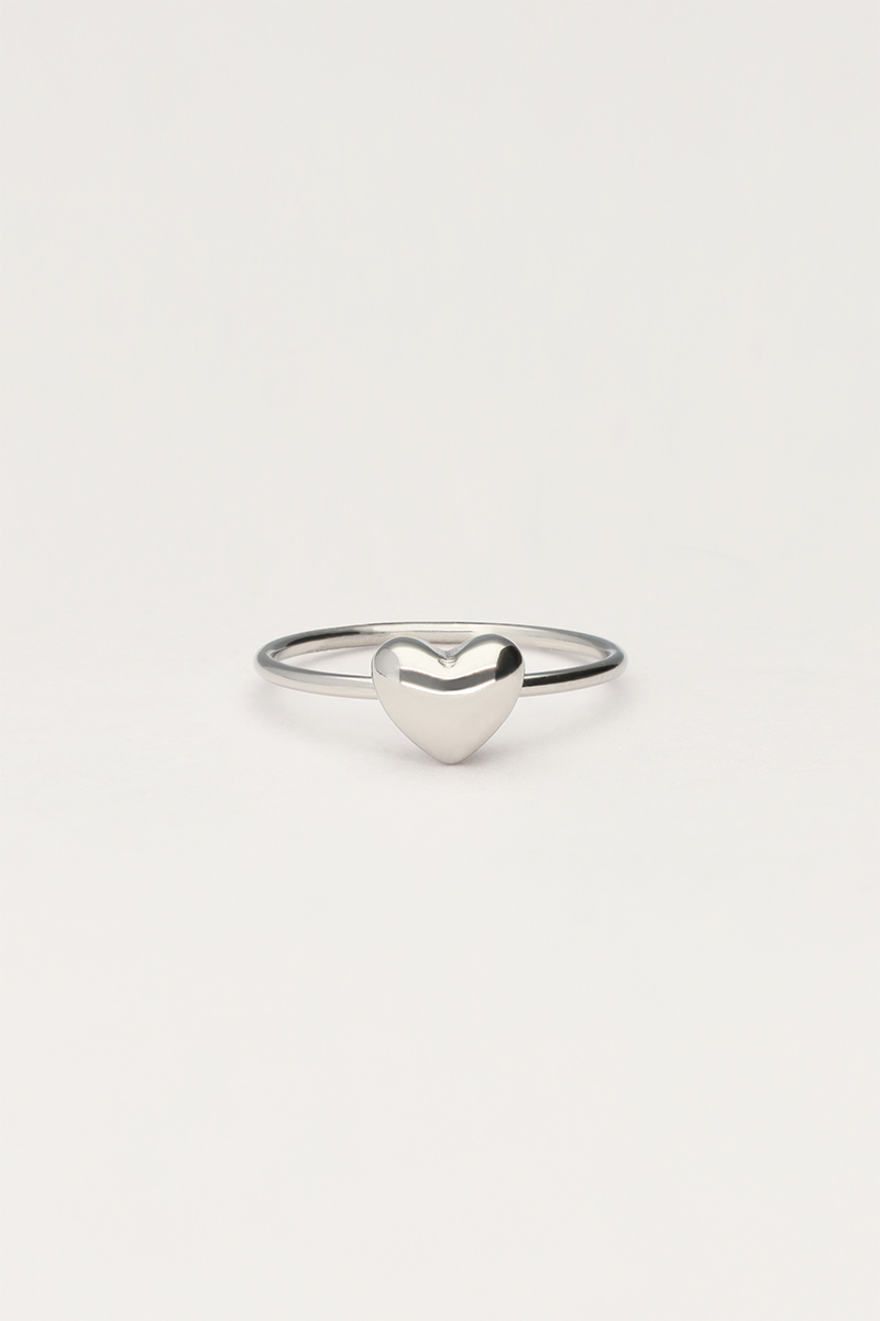 Bague avec petit cœur bombé