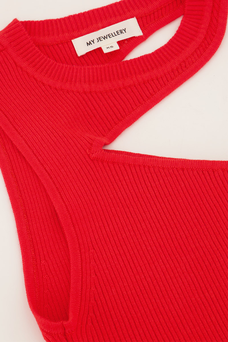 Red cut-out top | My Jewellery