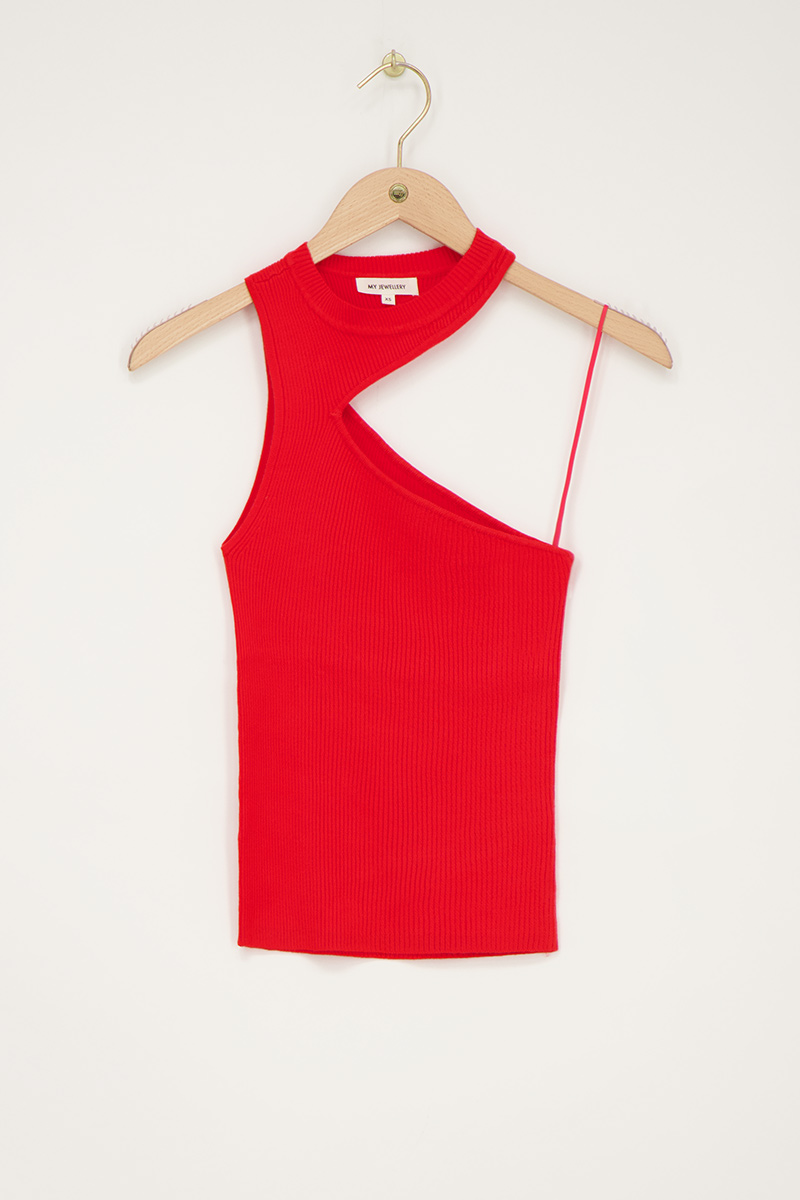 Red cut-out top | My Jewellery