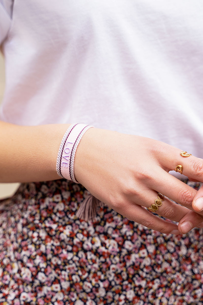 roze-bohemian-armbandje-love
