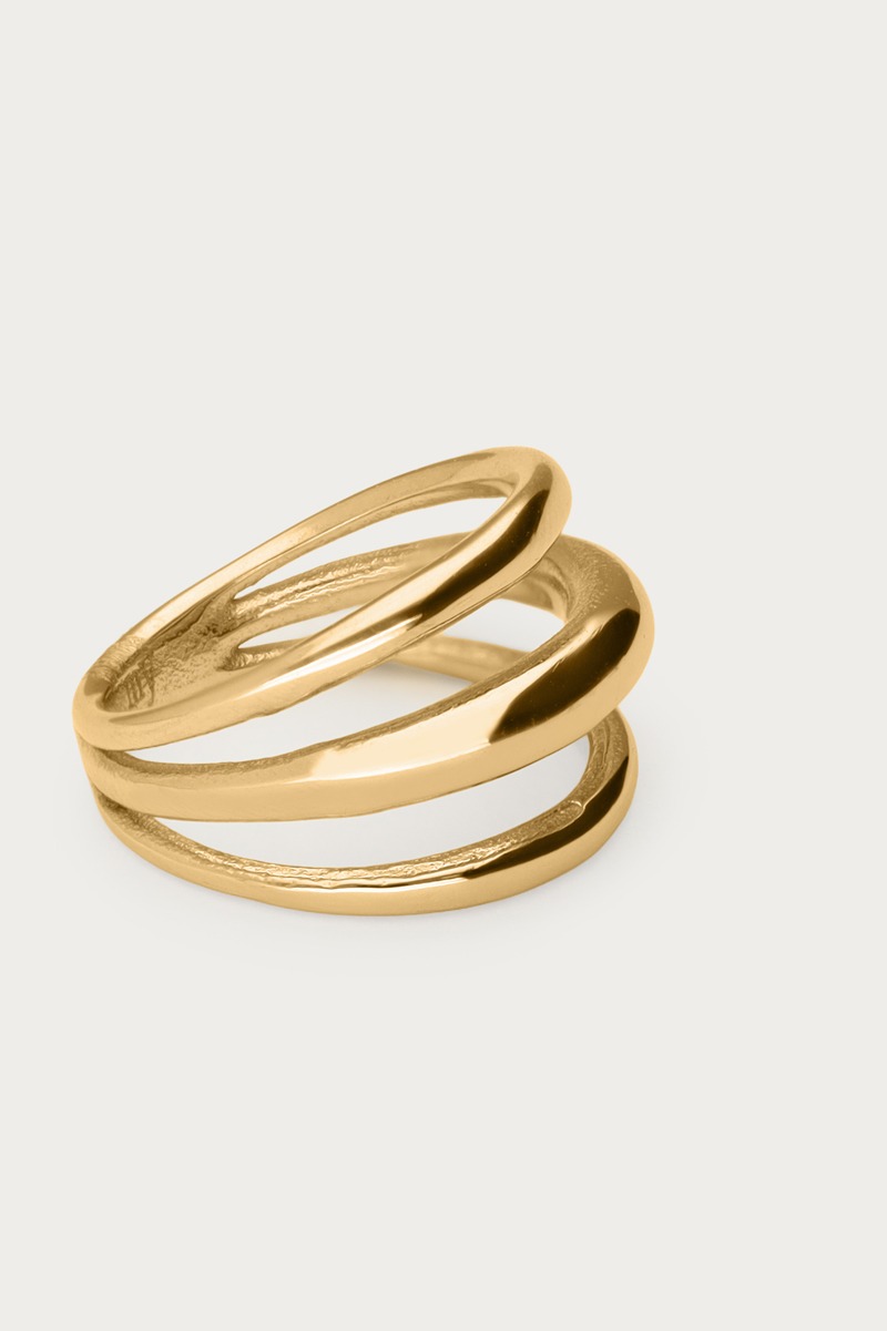 Gold-coloured scarf charm with rows | My Jewellery
