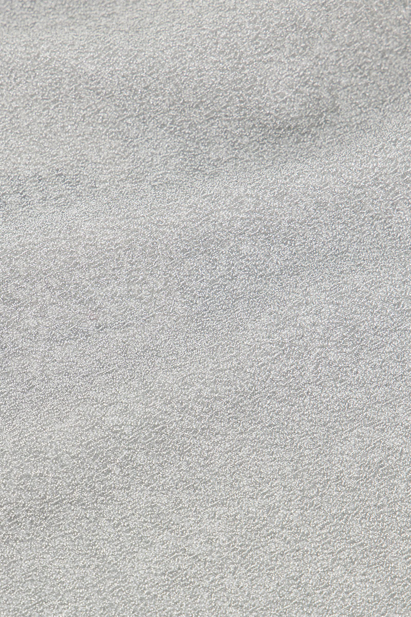 Silver one-shoulder top with lurex