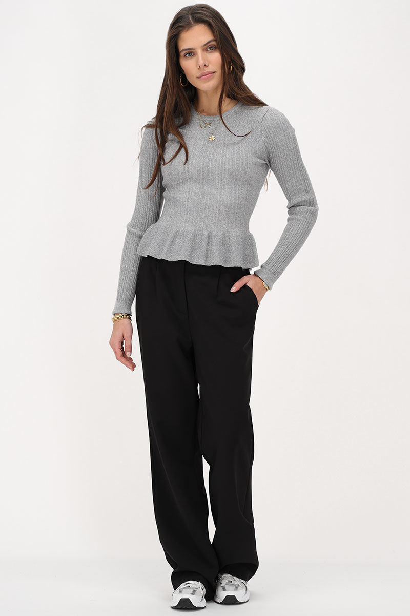 Silver peplum top with lurex | My Jewellery