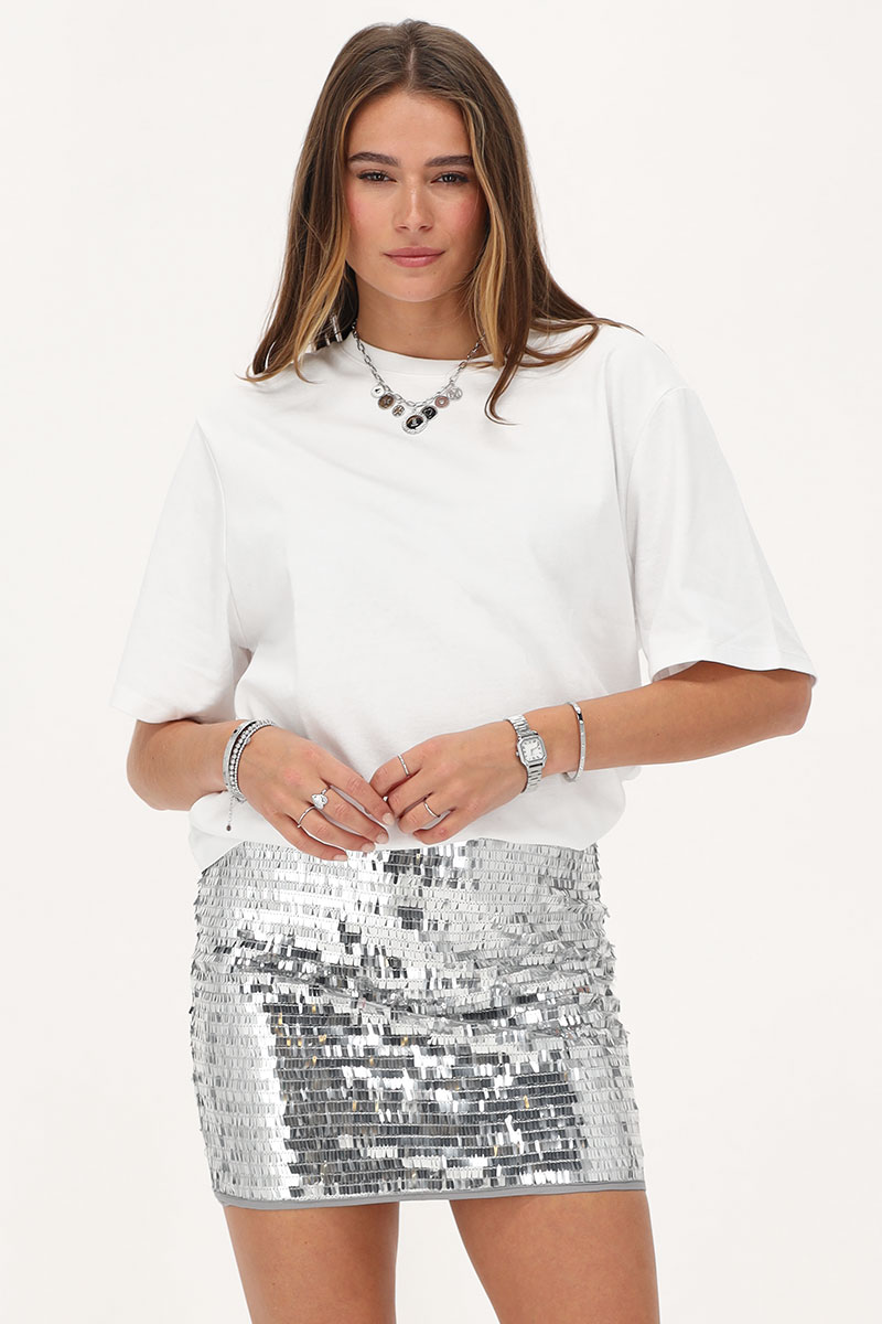 silver sequin skirt | My Jewellery