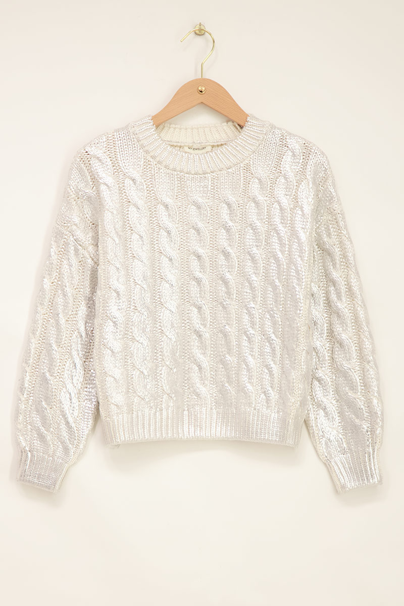 Pull en maille torsadée métallisée | - My jewellery - Modalova