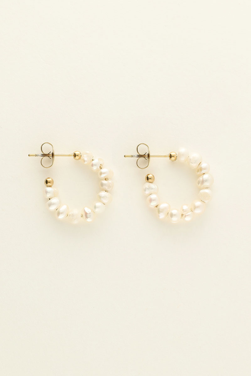 Small hoop earrings with pearls | My Jewellery