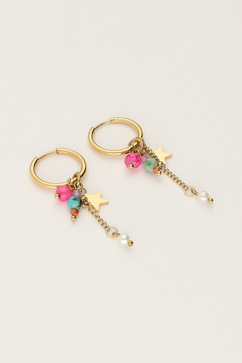Small earrings with stars & strings | My Jewellery