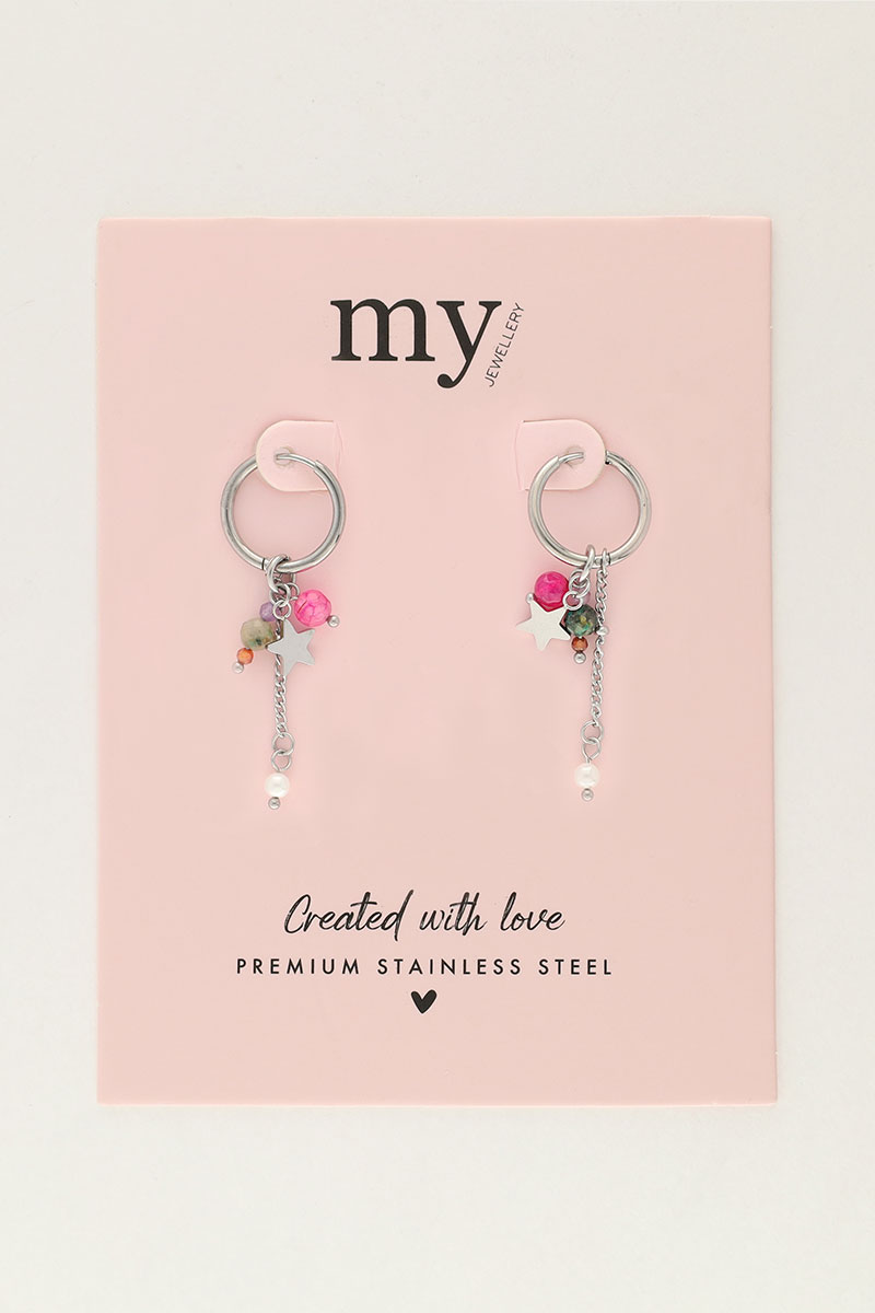 Small earrings with stars & strings | My Jewellery