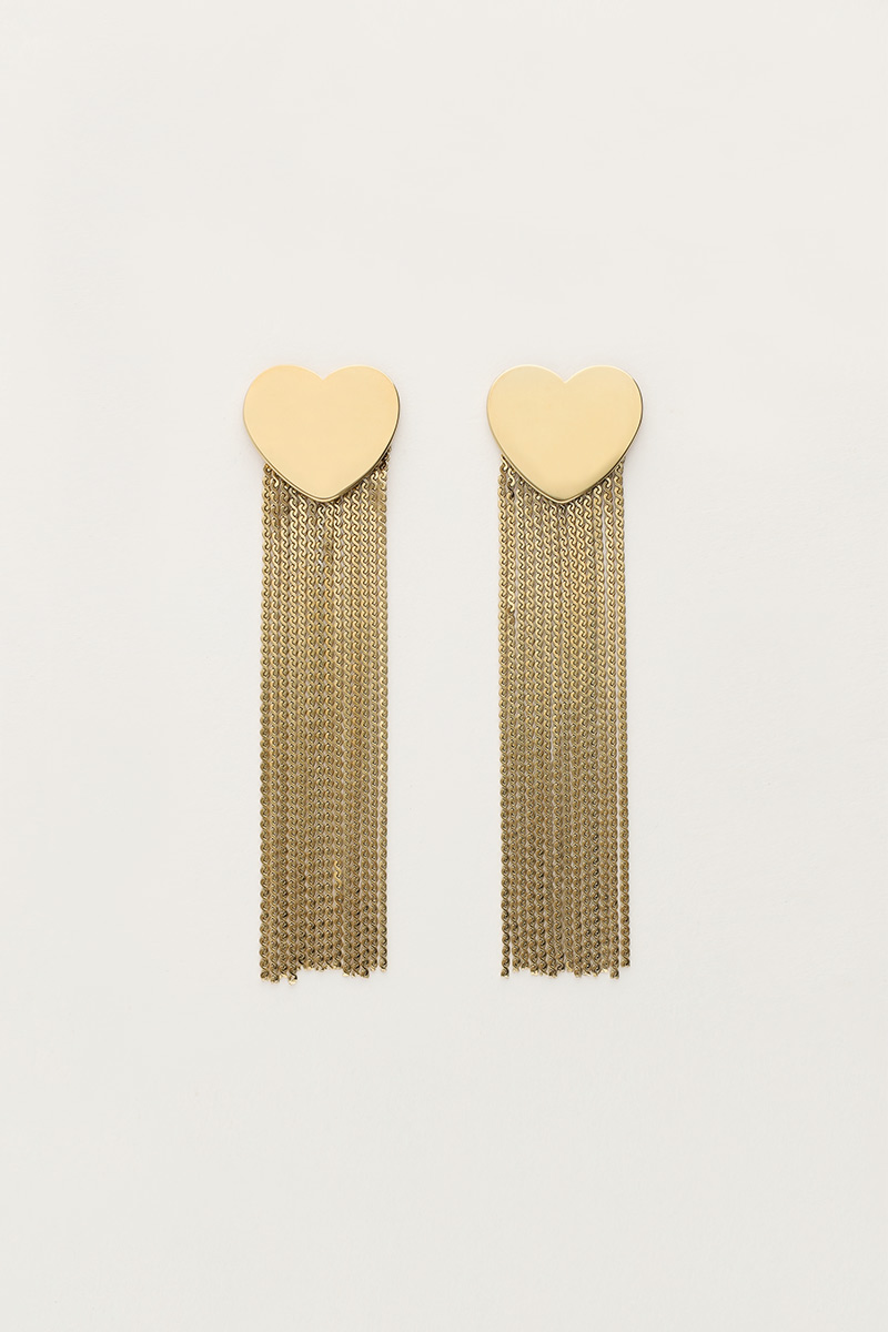Starry earrings with heart and cords | My Jewellery