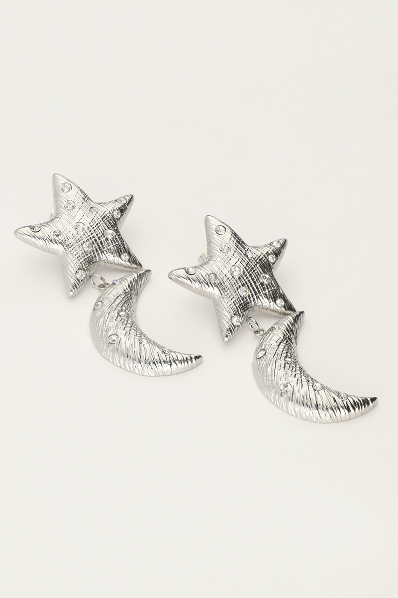 Starry drop earrings with moon & star | My Jewellery