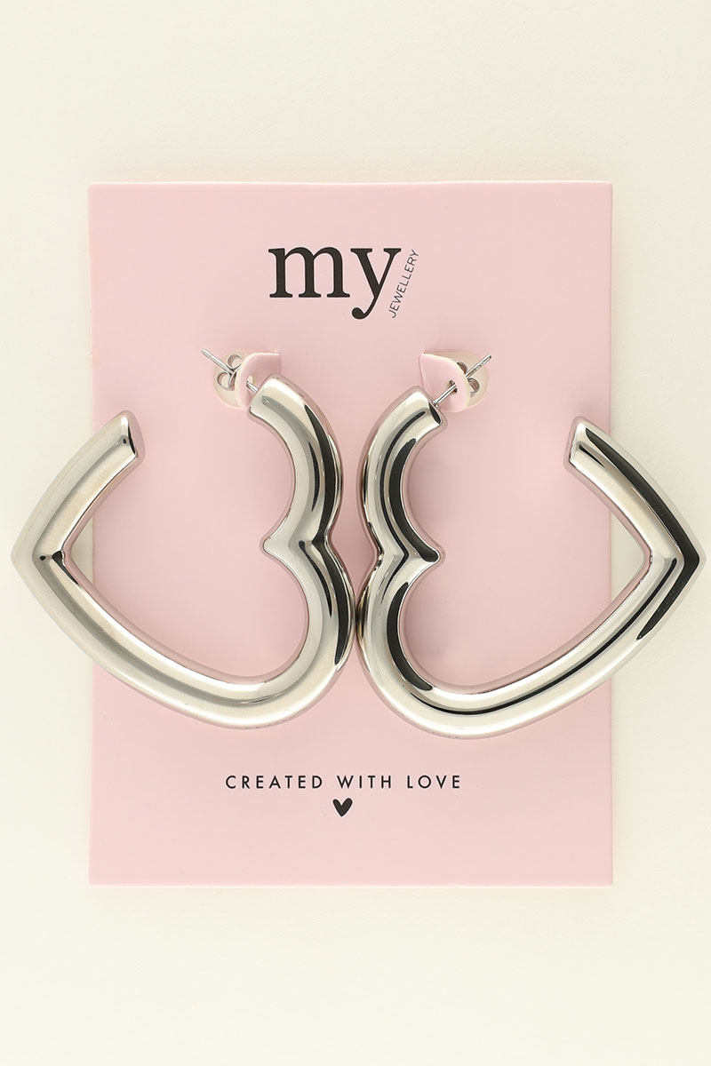 Statement earrings large heart | My Jewellery