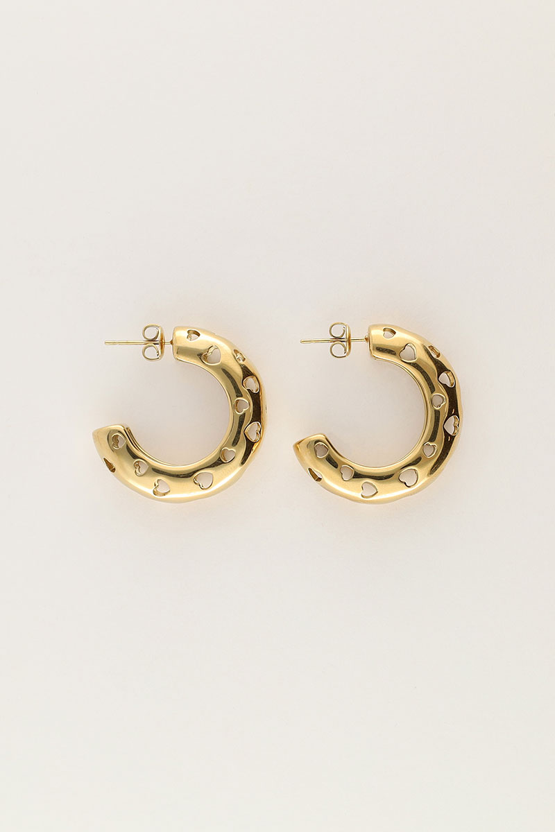 Statement earrings with open hearts | My Jewellery