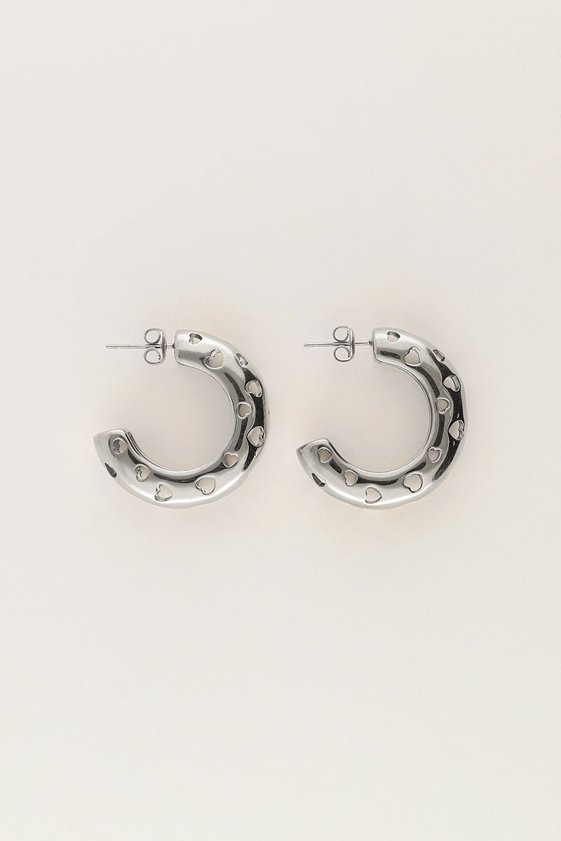 Statement earrings with open hearts | My Jewellery