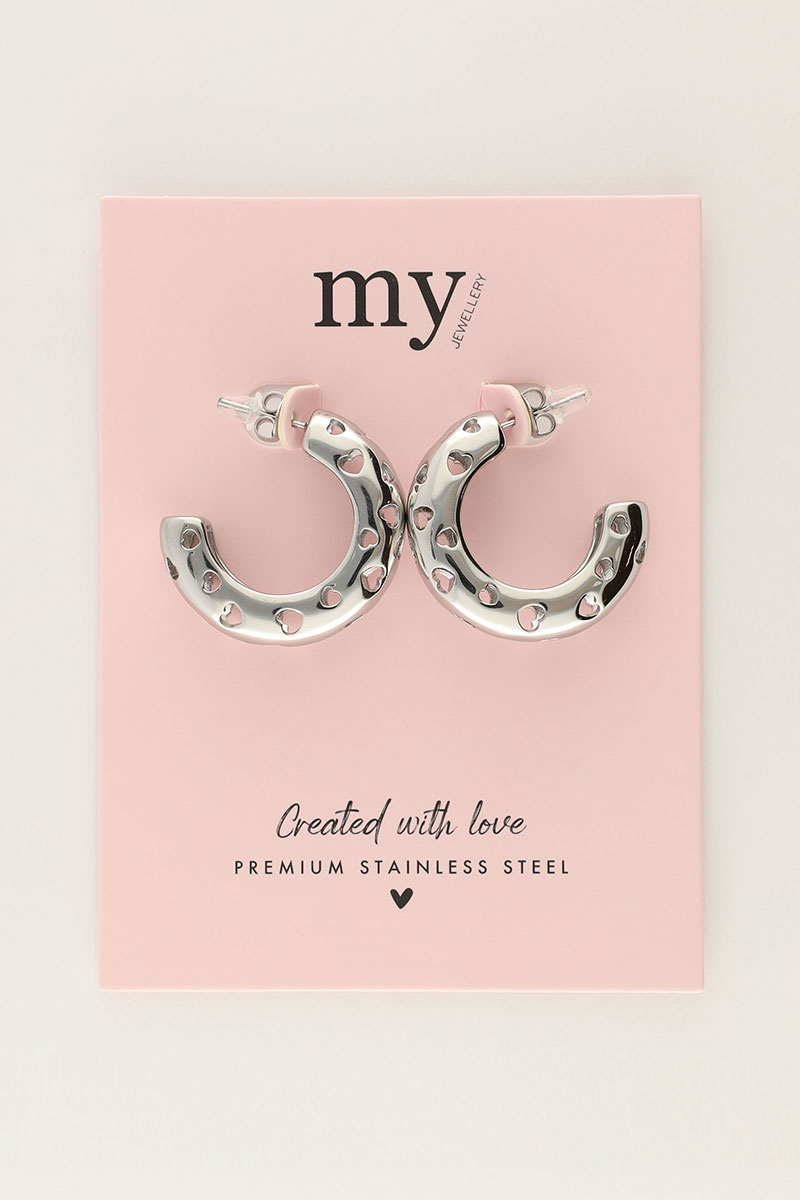 Statement earrings with open hearts | My Jewellery