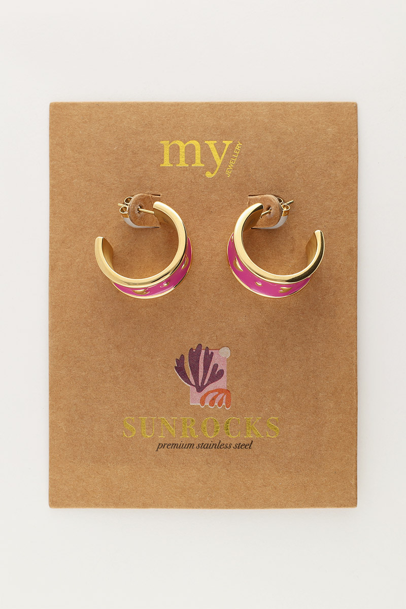 Sunrocks handpainted paarse oorringen