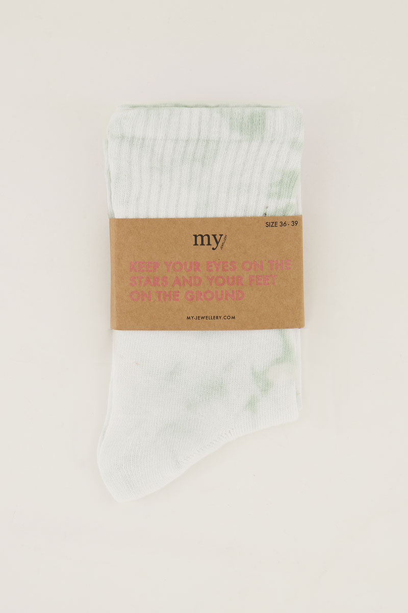 Tie dye socks mint green | My Jewellery