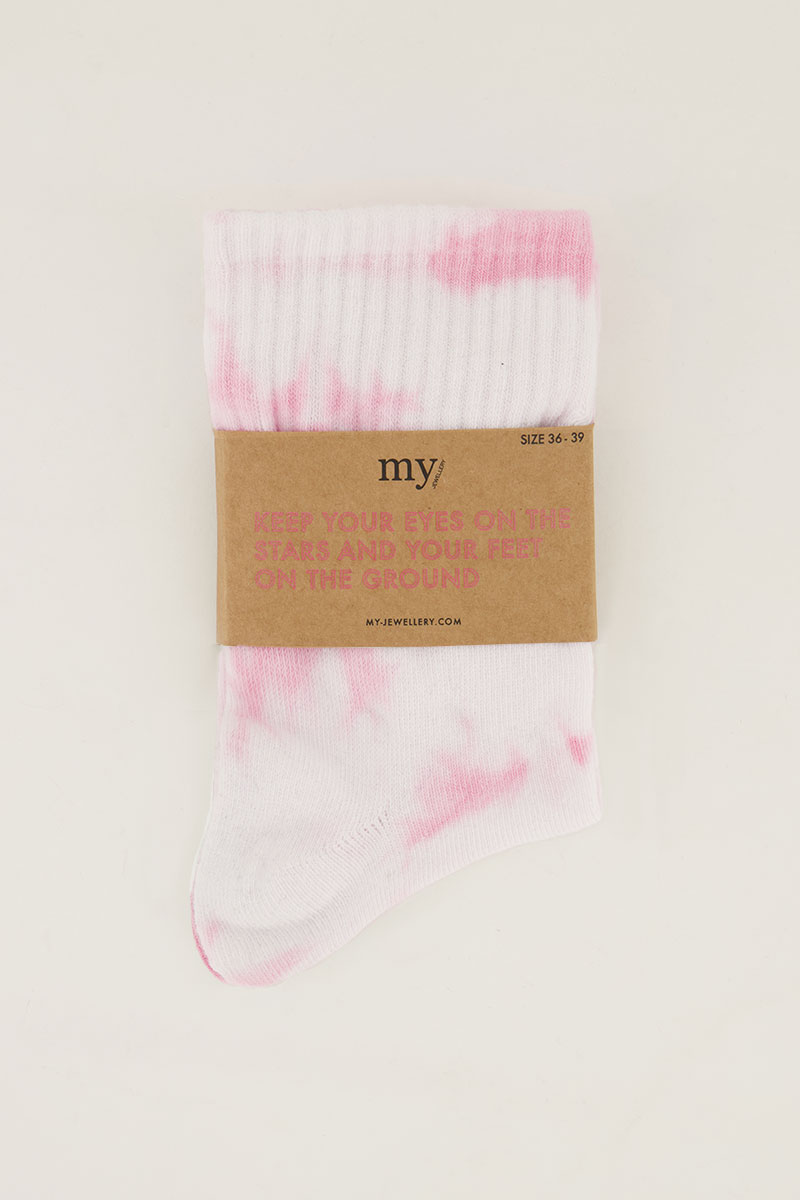 Tie dye socks pink