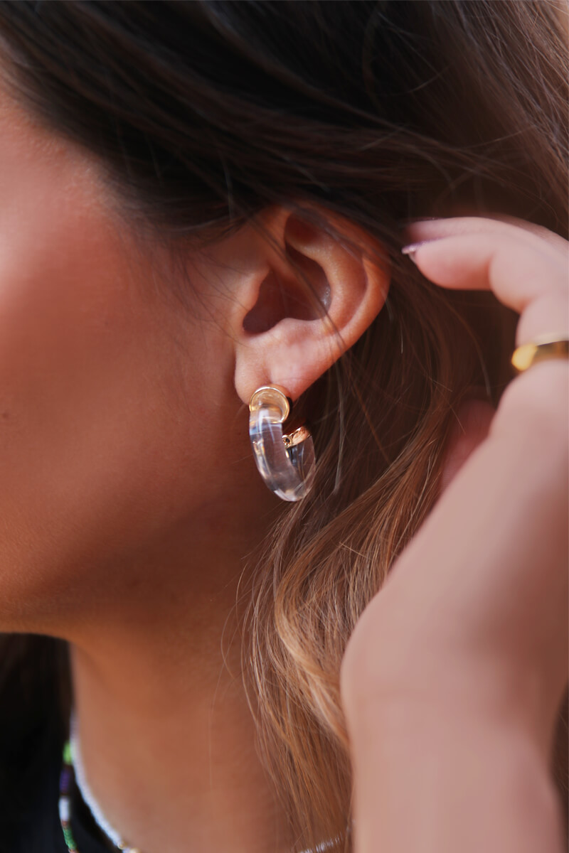Transparante kleine oorringen | Kleine oorbellen