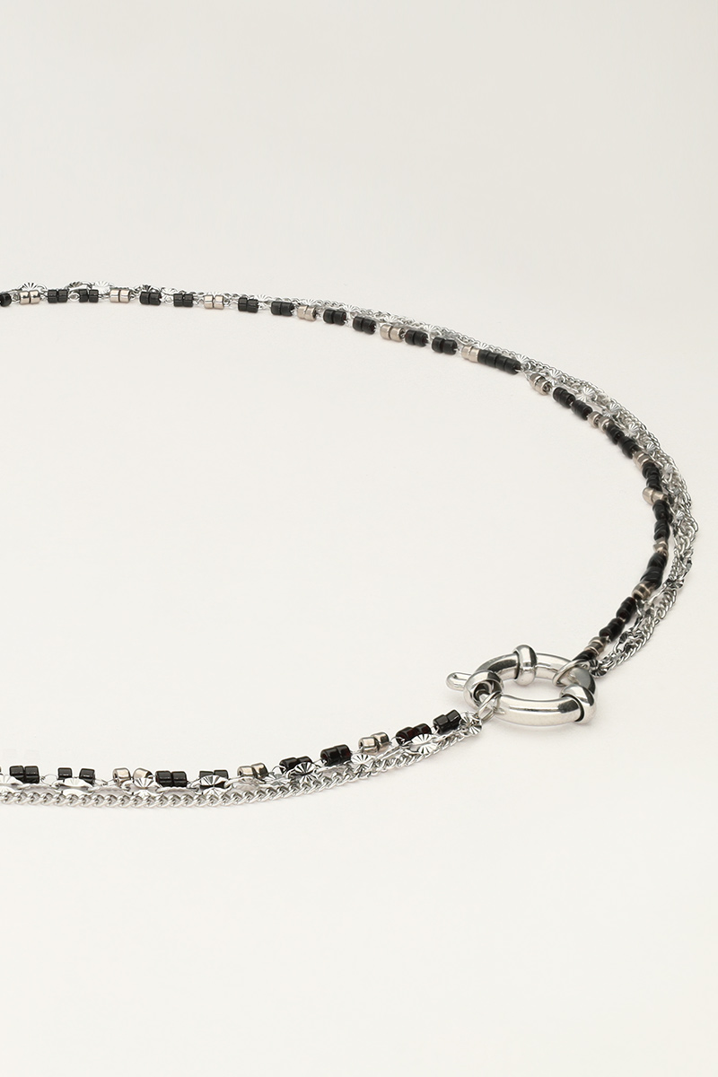Triple necklace with black beads | My Jewellery
