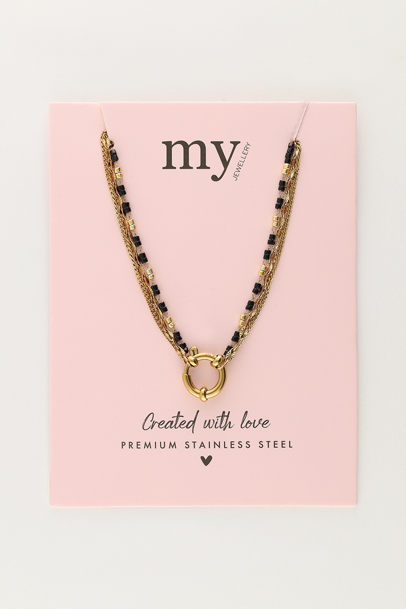 Triple necklace with black beads | My Jewellery