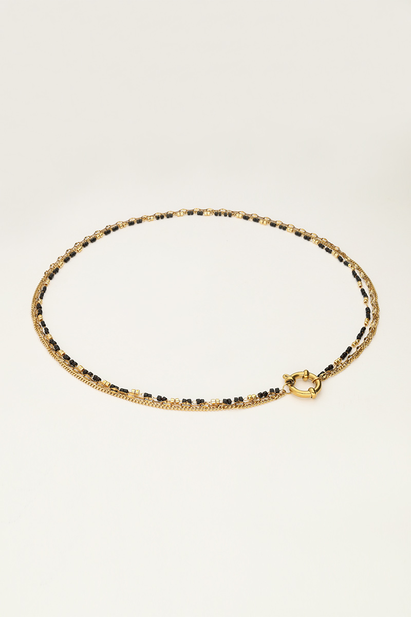 Triple necklace with black beads | My Jewellery