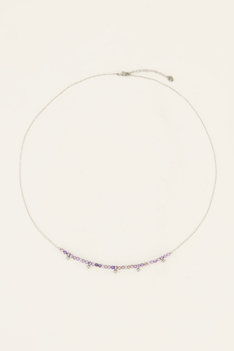 Vintage-Halskette mit lila Perlen und Kugeln