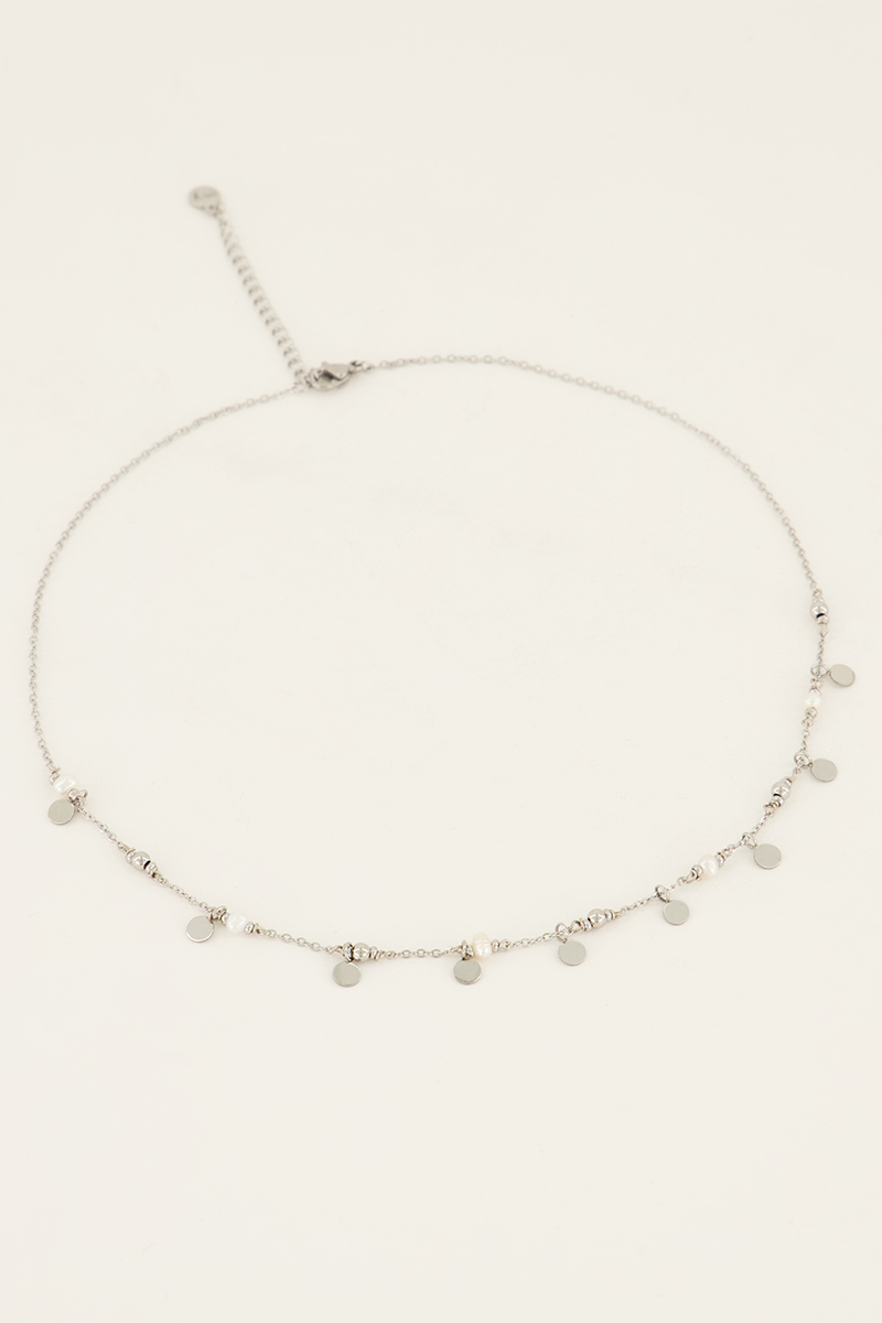 Vintage-Halskette mit Münzen und Perlen
