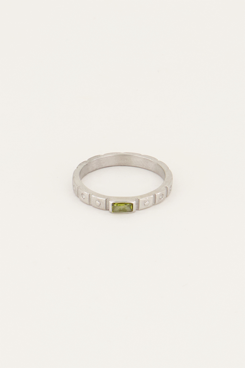 Vintage Ring grünes Rechteck