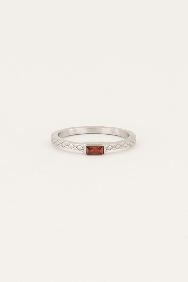 Vintage Ring rotes Rechteck