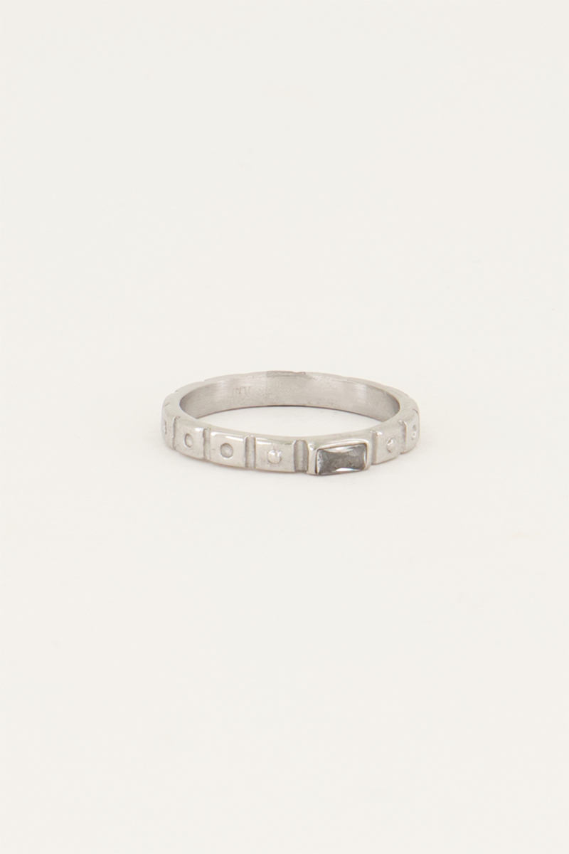 Vintage Ring transparentes Rechteck