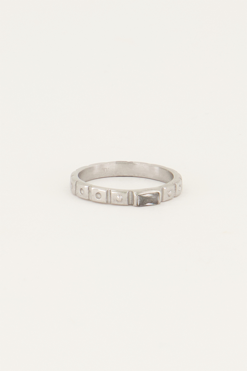 Vintage ring transparante rechthoek