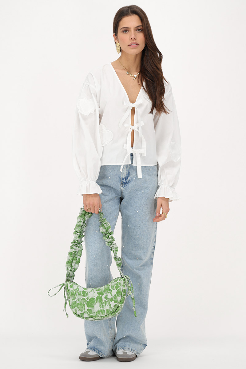 White blouse with bows & hearts | My Jewellery
