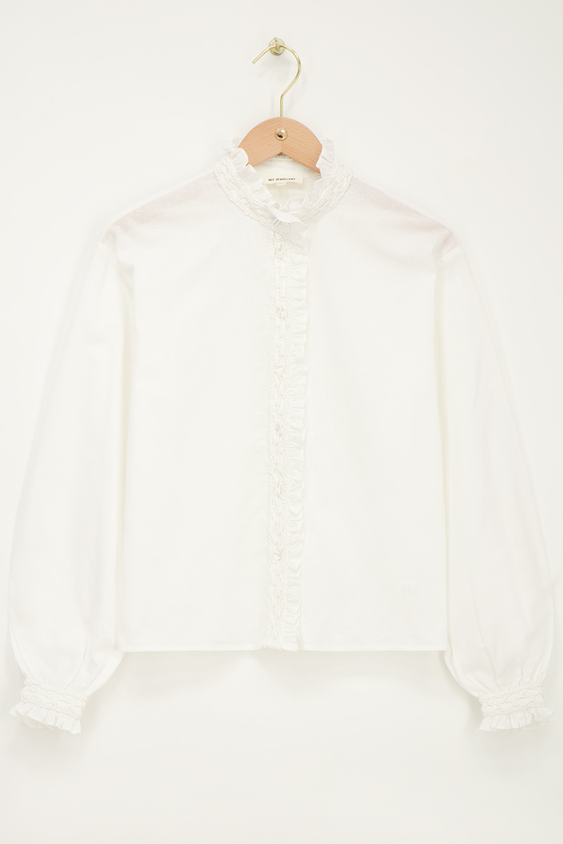 White blouse with ruffles | My Jewellery