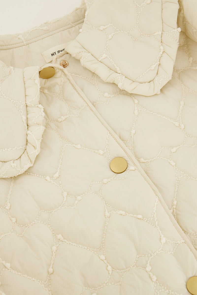 White jacket with padded hearts | My Jewellery