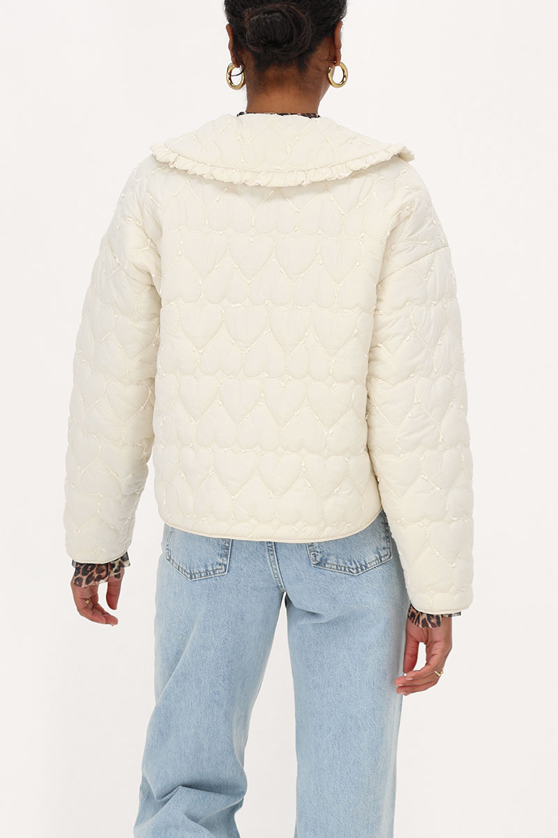 White jacket with padded hearts | My Jewellery