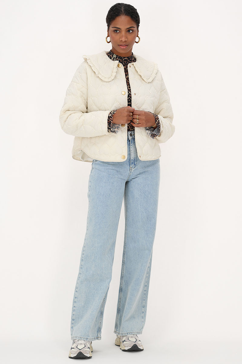 White jacket with padded hearts | My Jewellery