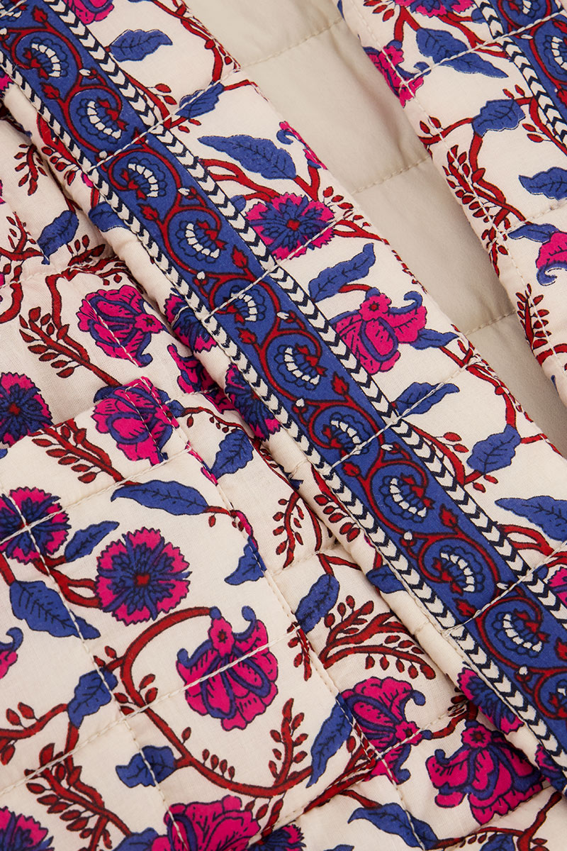 White kimono jacket with floral print | My Jewellery