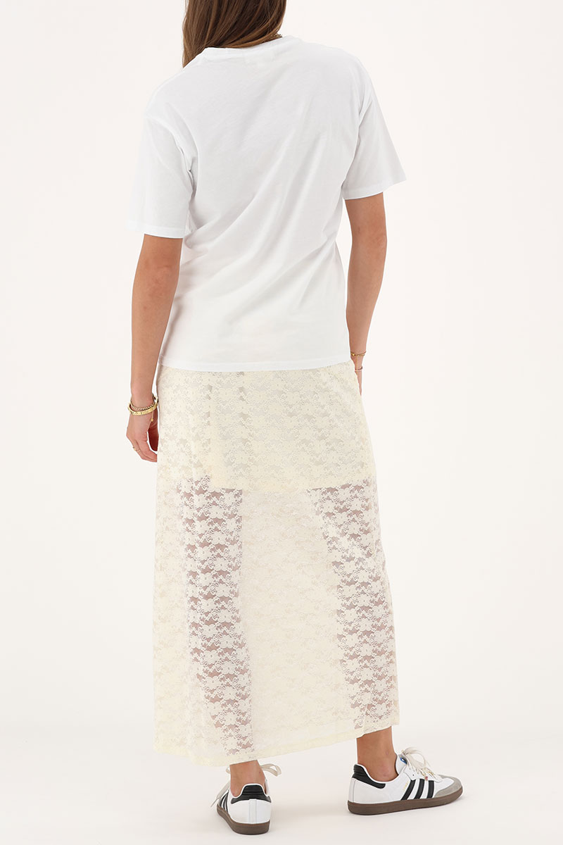 Cream lace midi skirt | My Jewellery
