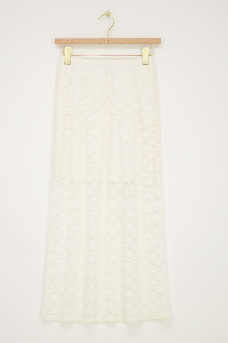 Cream lace midi skirt | My Jewellery