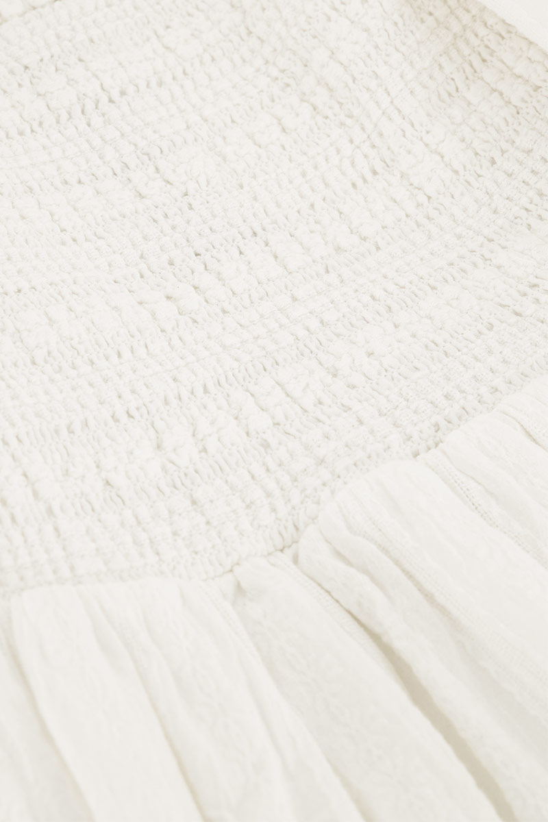 White maxi dress with puff sleeves | My Jewellery