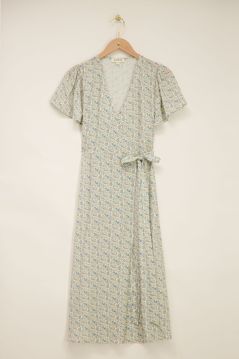 Robe midi blancheà imprimé floral | - My jewellery - Modalova