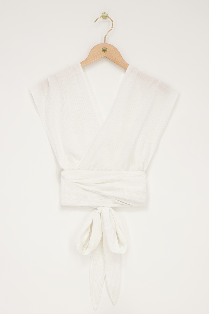 White multi-way lurex top | My Jewellery