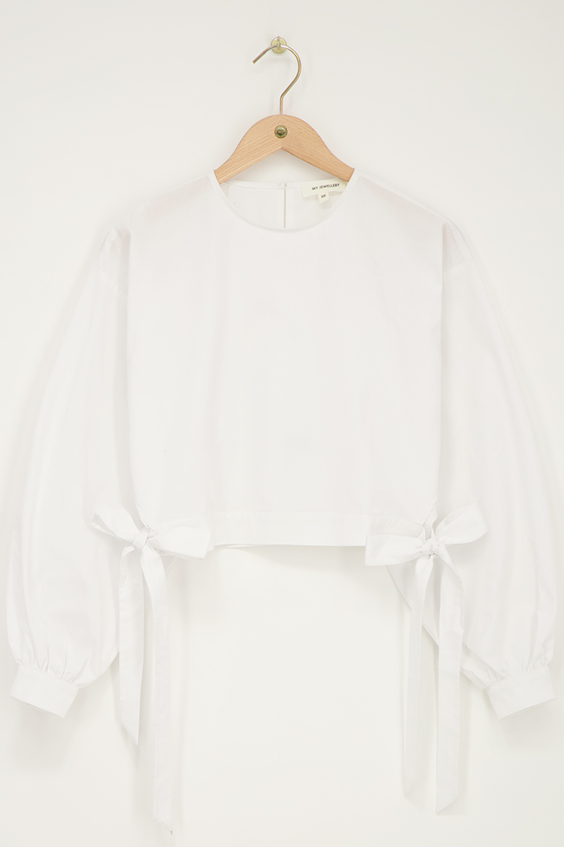 White poplin blouse with bows | My Jewellery